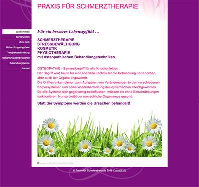 Homepagegestaltung Physiotherapie Halle